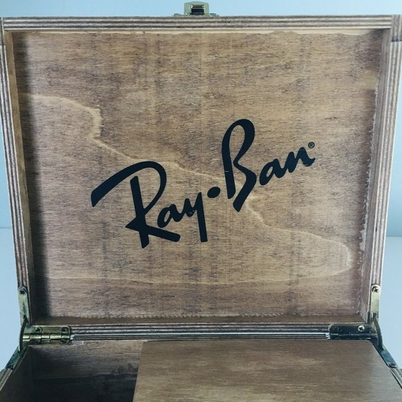 Ray Ban Sunglasses Havana Wooden Storage Case Box - Picture 11 of 11